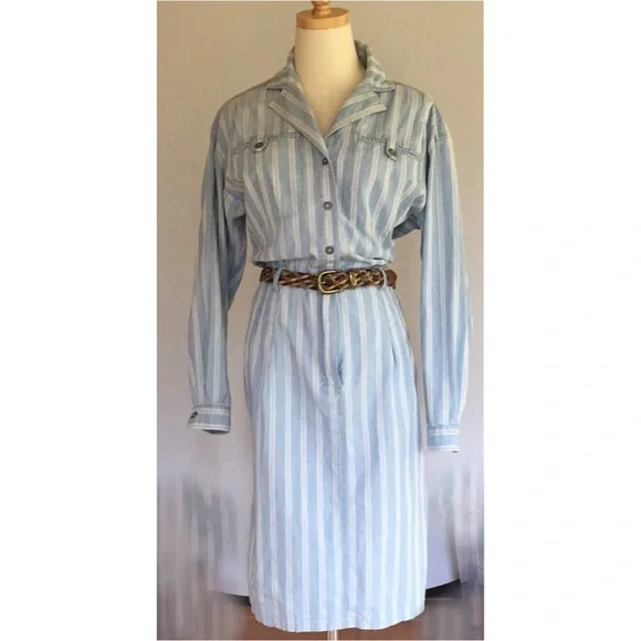 liz claiborne casual dresses Liz Claiborne | Dresses | Vintage Liz Claiborne Casual Striped Midi Shirt  Dress